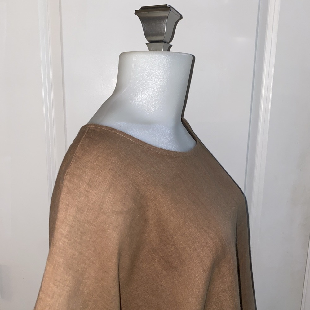 Filosofia 100% Linen Brown Top - Picture 4 of 12